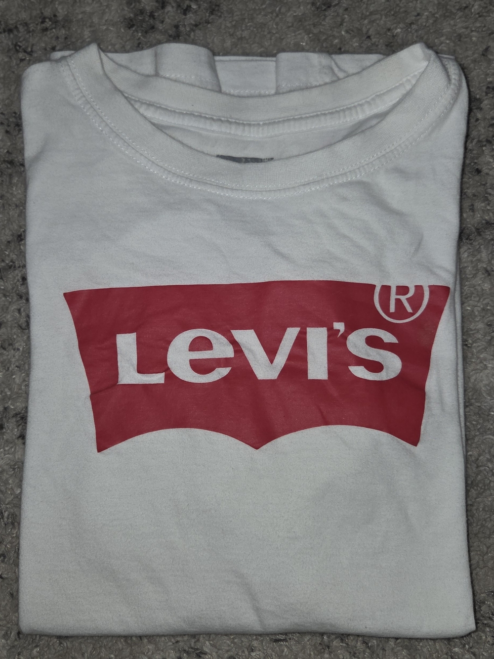 Levi's White Tee with Red Logo Batwing